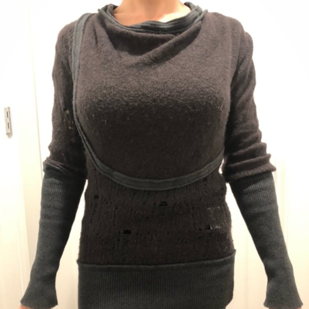 Women's Diesel distressed cowl neck sweater